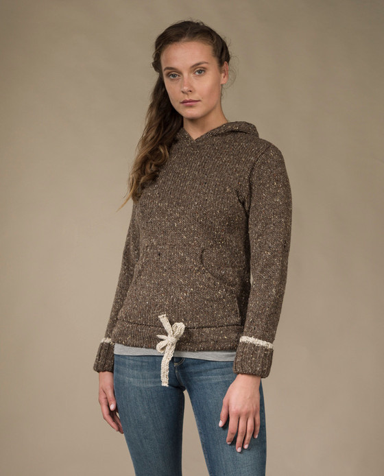 aran cashmere Wool Hoodie with Pouch Pocket‎‎‎‎‎‎