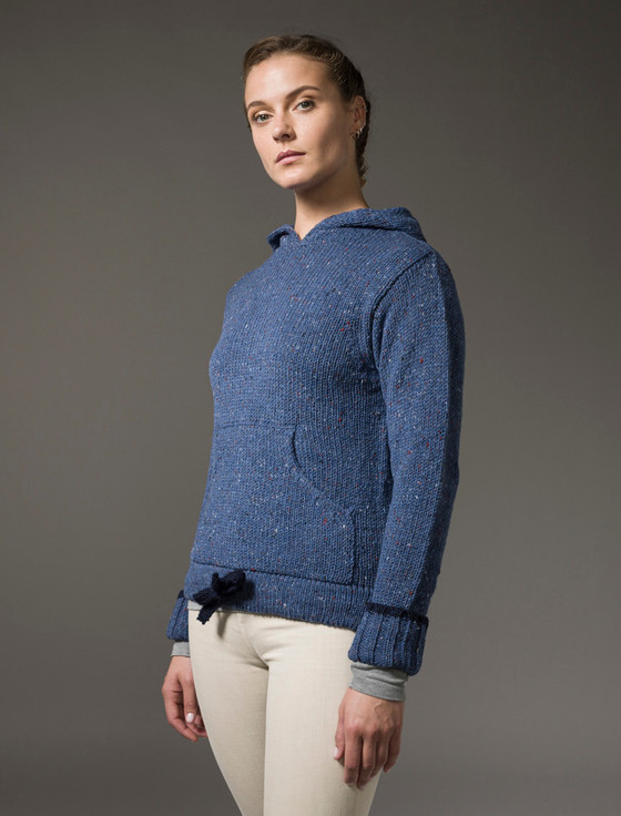 Aran Cashmere Wool Hoodie With Pouch Pocket