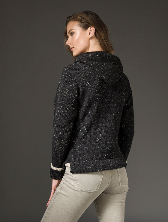 Aran Cashmere Wool Hoodie With Pouch Pocket‎‎‎‎‎