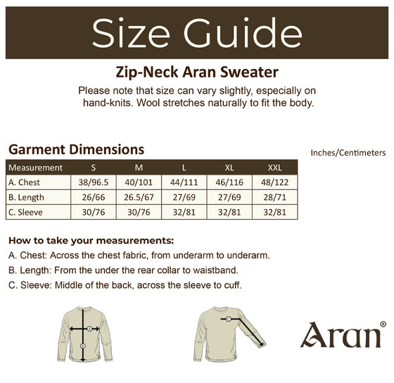 Aran Cashmere Zip-Nec‎k A‎ran S‎weater