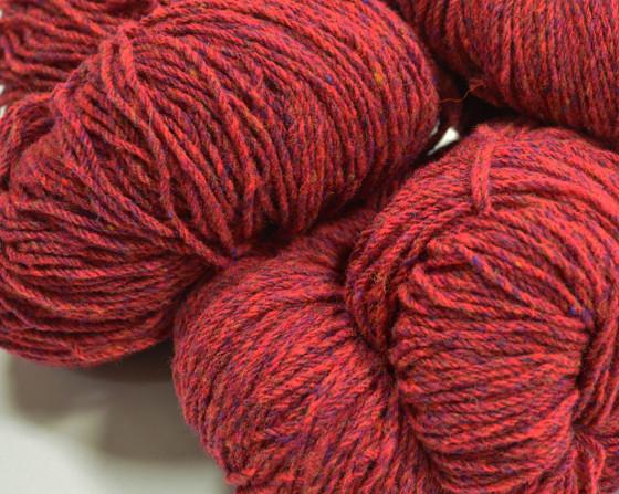 Aran Cashmere Aran Wool Knitting Hanks - Raspberry Fleck