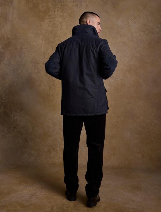 Aran Cashmere Archie Men's Waxed Jacket - Heritage Navy