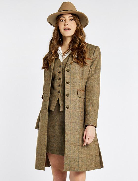 Aran Cashmere Blackthorn Ladies 3/4 Tweed Coat - Burren