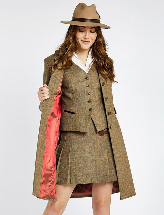 Aran Cashmere Blackthorn Ladies 3/4 Tweed Coat - Burren