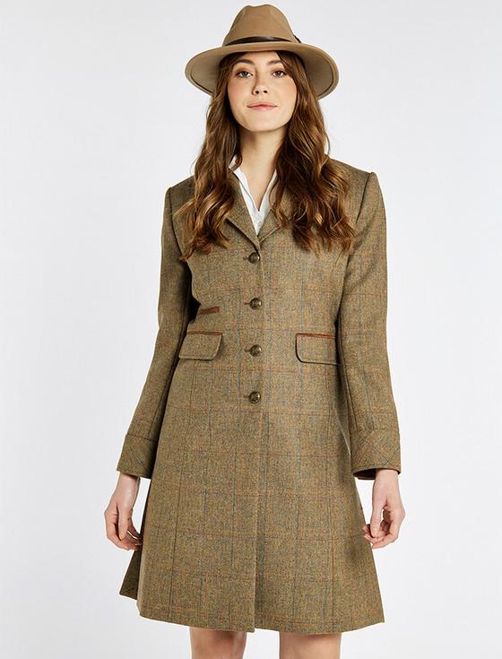 aran cashmere Blackthorn Ladies 3/4 Tweed Coat - Burren