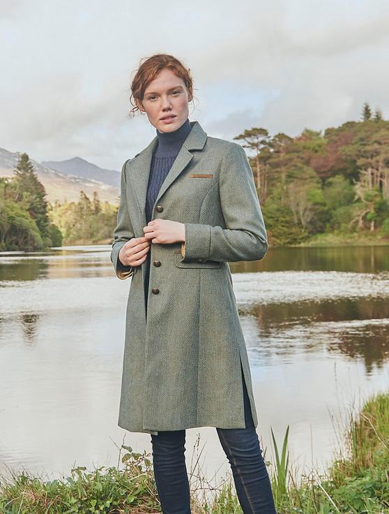 Aran Cashmere Blackthorn Ladies 3/4 Tweed Coat- Rowan