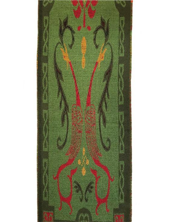 Aran Cashmere Book Of Kells Celtic Scarf - Lime Green