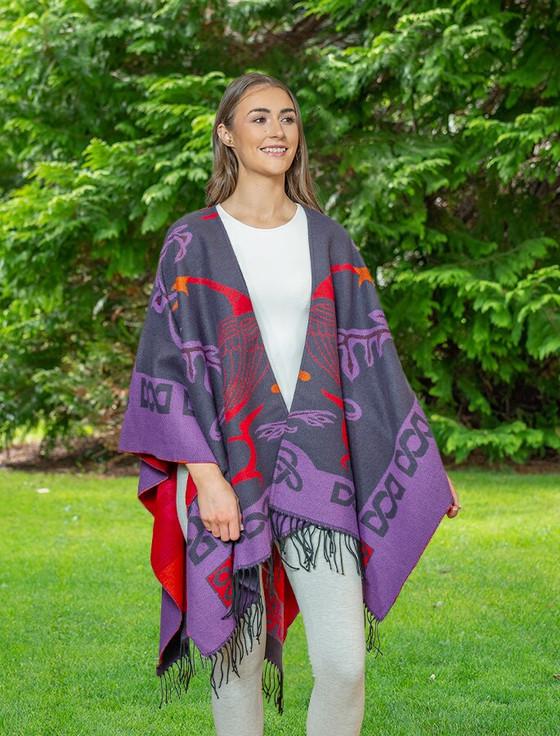 Aran Cashmere Book Of Kells Celtic Shawl - Purple Tones