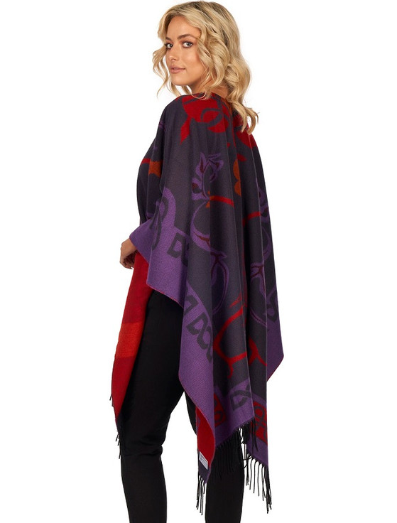 Aran Cashmere Book Of Kells Celtic Shawl - Purple Tones