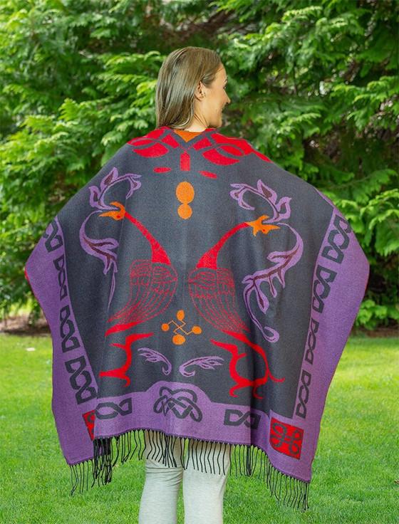Aran Cashmere Book Of Kells Celtic Shawl - Purple Tones