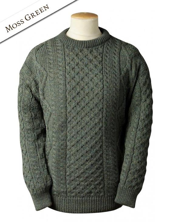 Aran Cashmere Cable Knit Crew Neck Aran Wool Sweater