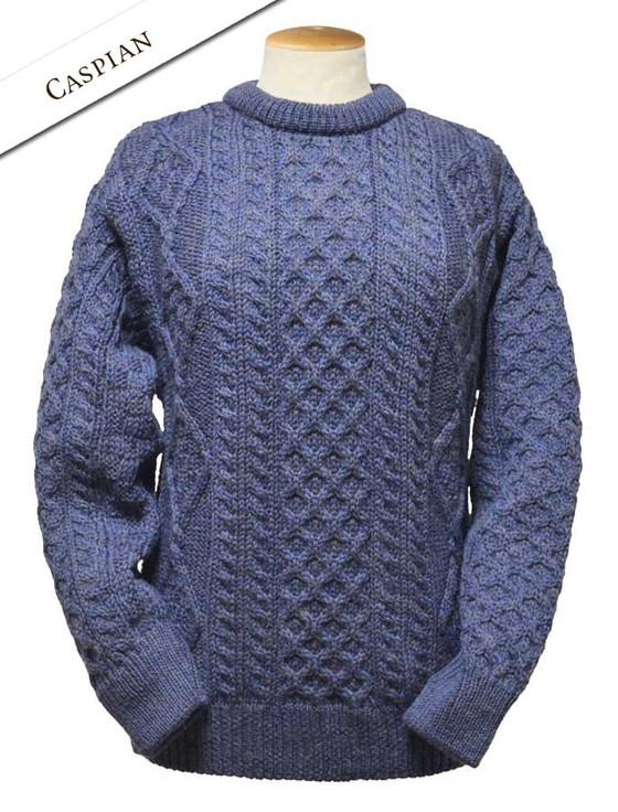Aran Cashmere Cable Knit Crew Neck Aran Wool Sweater‎‎‎‎