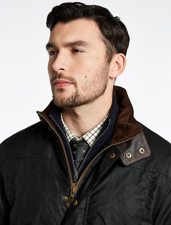 Aran Cashmere Carrickfergus Men's Waxed Jacket - Black