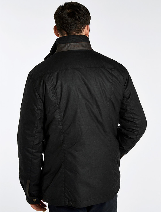 Aran Cashmere Carrickfergus Men's Waxed Jacket - Black