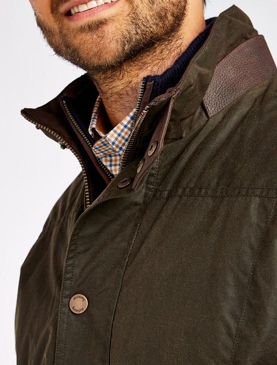 Aran Cashmere Carrickfergus Men's Waxed Jacket - Olive