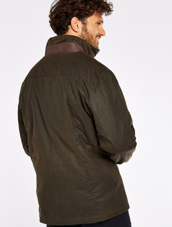 Aran Cashmere Carrickfergus Men's Waxed Jacket - Olive