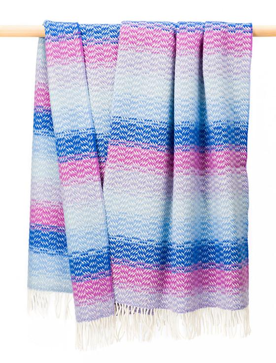 aran cashmere Cashmere Wool Throw - Blue Lavender Purple