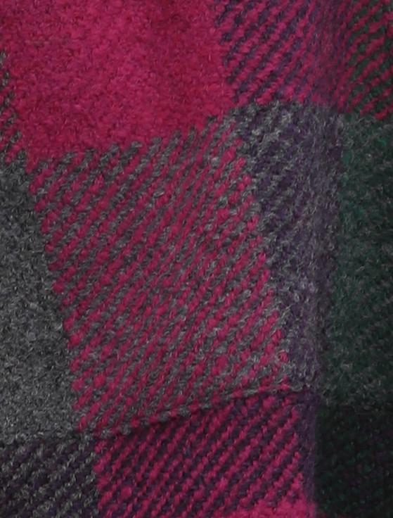 Aran Cashmere Cheryl Herringbone Hooded Poncho - Kildare Multi-Mulberry