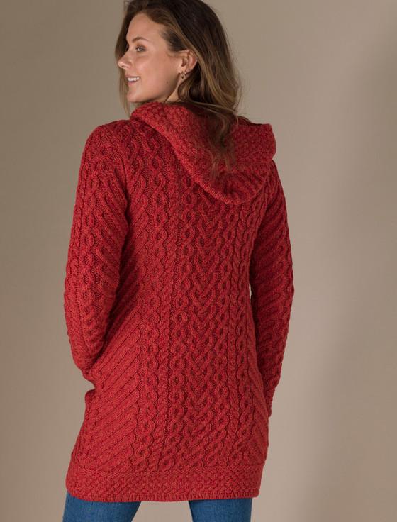 Aran Cashmere ‎‎Claddagh Heart‎ De‎sign Side Zip Coatigan‎‎‎