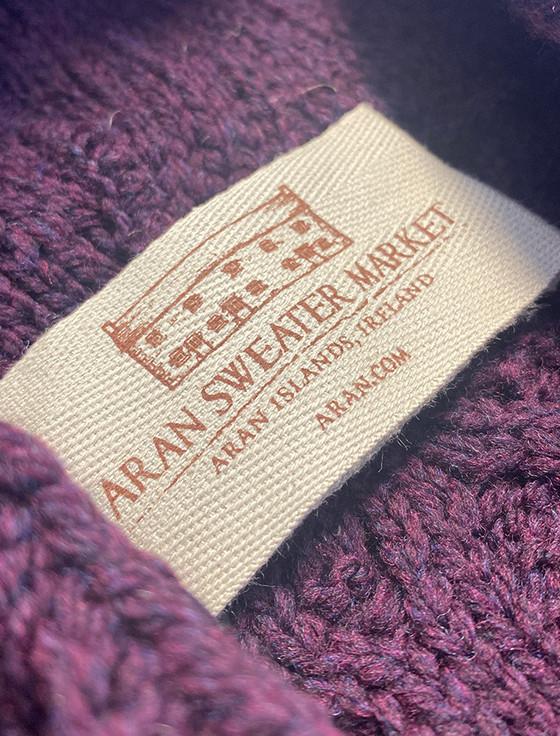 Aran Cashmere ‎Claddagh Heart‎ Design Sid‎e Zip Coatigan‎‎‎