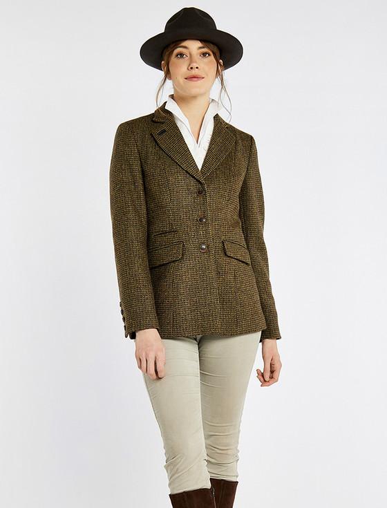 Aran Cashmere Darkhedge Ladies Fitted Tweed Jacket - Heath