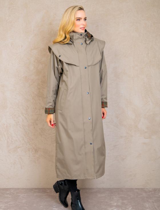 Aran Cashmere Donegal Ladies Waterproof Full Length Coat - Chinchilla