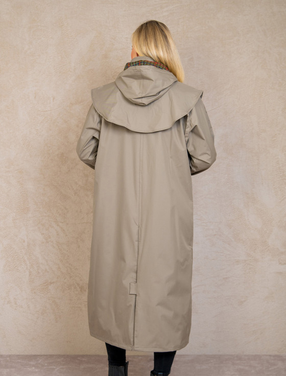 Aran Cashmere Donegal Ladies Waterproof Full Length Coat - Chinchilla