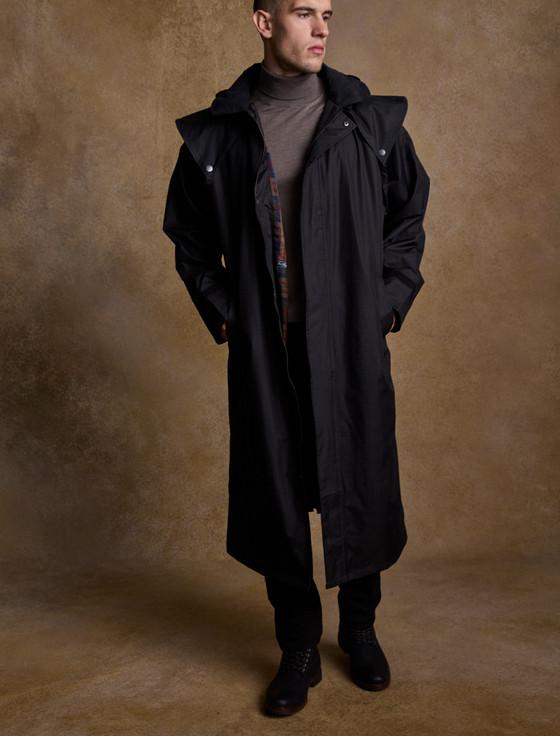 Aran Cashmere Donegal Men's Waterproof Bush Coat - Black