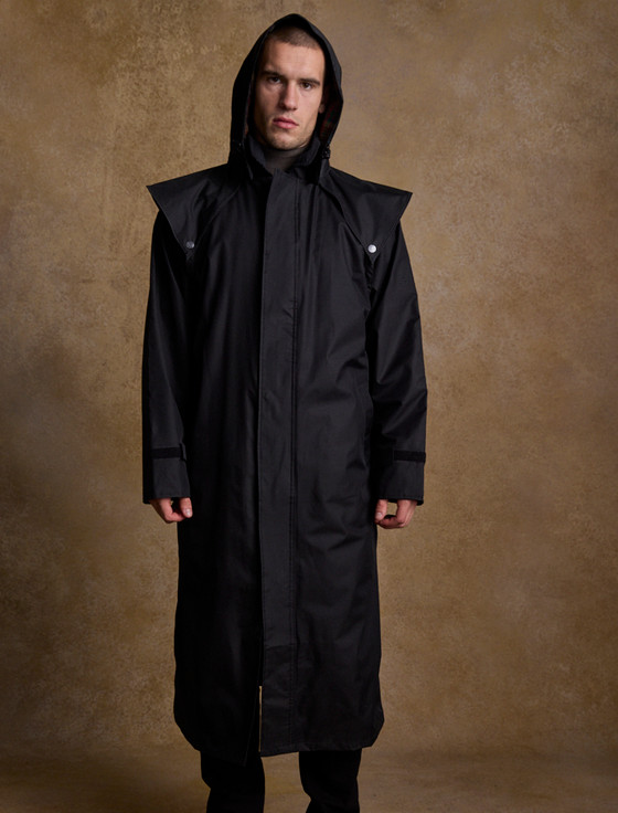Aran Cashmere Donegal Men's Waterproof Bush Coat - Black