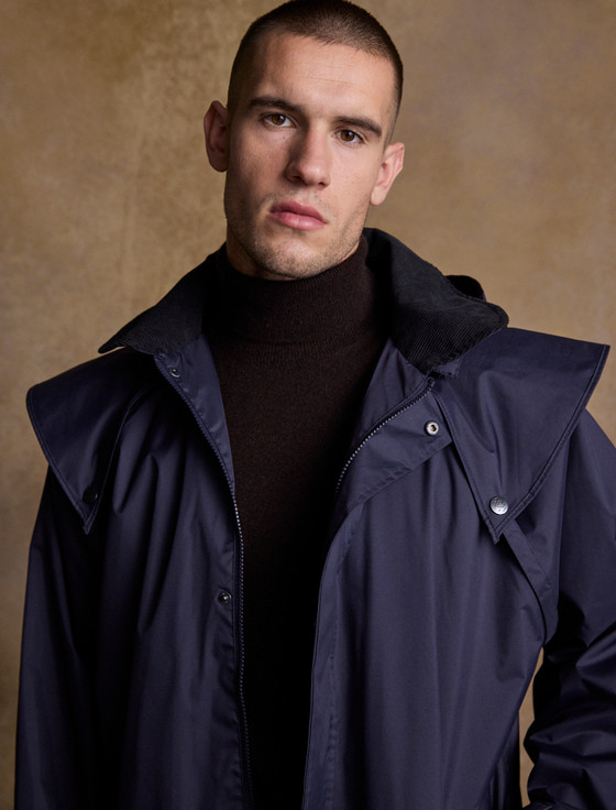 Aran Cashmere Donegal Men's Waterproof Bush Coat - Navy