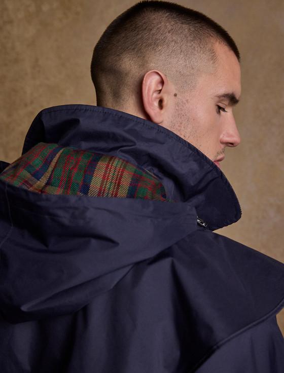Aran Cashmere Donegal Men's Waterproof Bush Coat - Navy