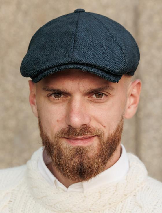 Aran Cashmere Donegal Tweed 8 Piece Panel Cap - Blackwatch Twill