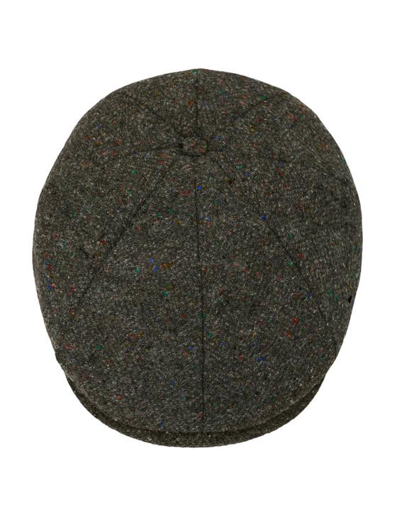 Aran Cashmere Donegal Tweed 8 Piece Panel Cap - Charcoal Fleck