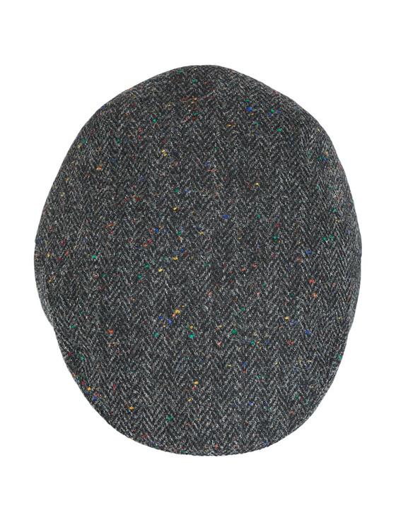 Aran Cashmere Donegal Tweed Flat Cap - Charcoal Fleck