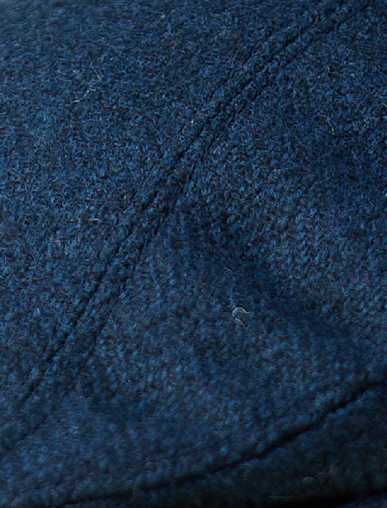 Aran Cashmere Donegal Tweed Flat Cap - Navy Herringbone