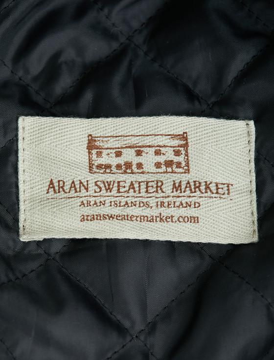 Aran Cashmere Donegal Tweed Flat Cap - Navy Herringbone