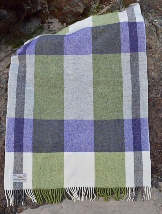 Aran Cashmere Donegal Tweed Mediterranean Fringed Throw
