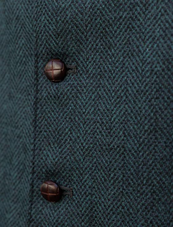 Aran Cashmere Donegal Tweed Waistcoat - Blackwatch Twill