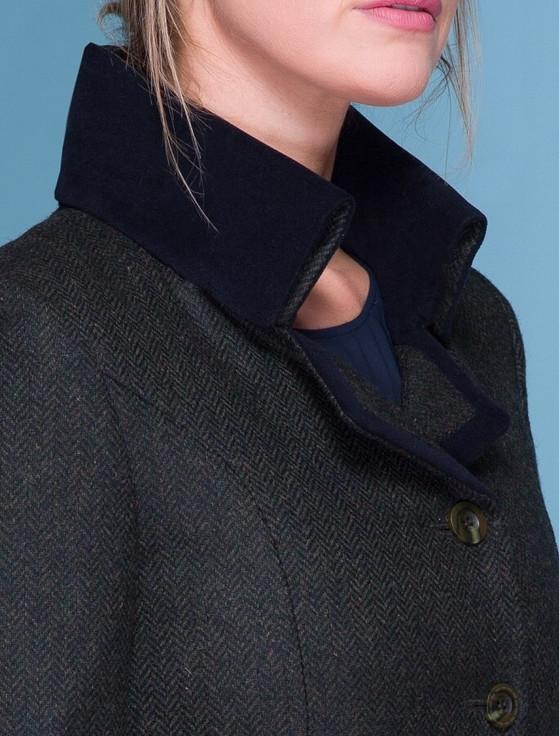 Aran Cashmere Emer Tweed Blazer - Winning Green Herringbone