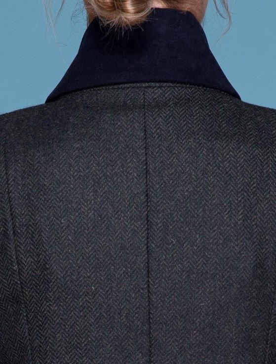 Aran Cashmere Emer Tweed Blazer - Winning Green Herringbone