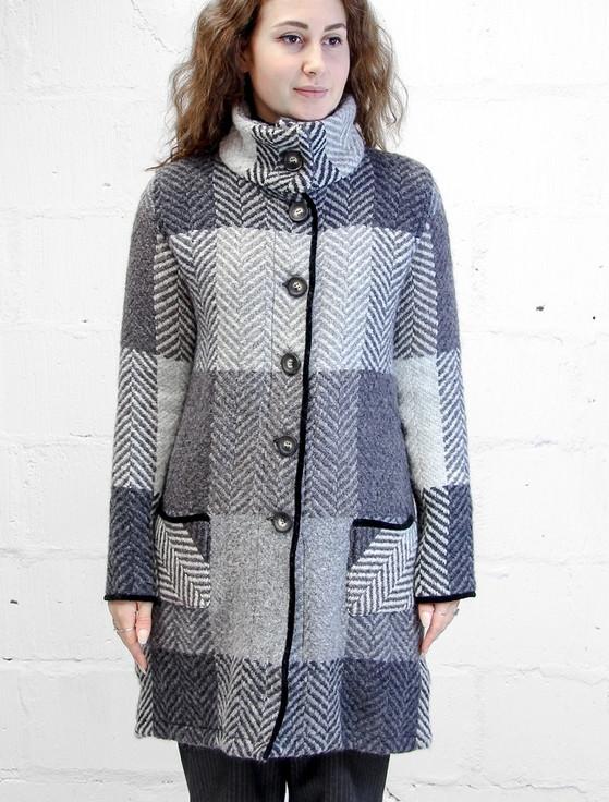 Aran Cashmere Emma Tweed Herringbone Coat - Donegal Grey