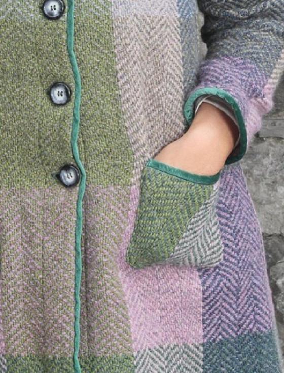 Aran Cashmere Emma Tweed Herringbone Coat - Donegal Loden