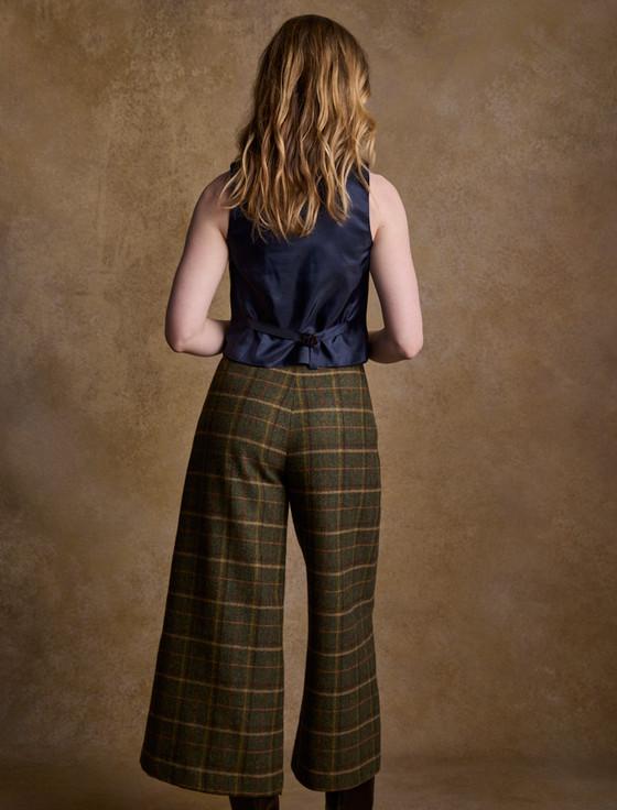 Aran Cashmere Enya Tweed Culottes - Green Country Check