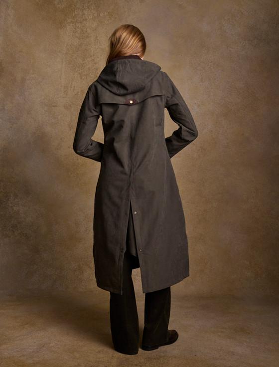 Aran Cashmere Erin Ladies Waterproof Long Riding Coat - Olive
