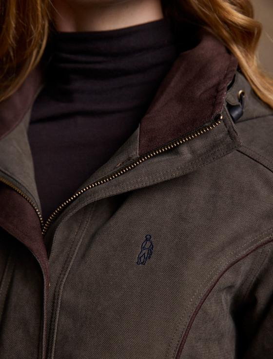 Aran Cashmere Erin Ladies Waterproof Long Riding Coat - Olive
