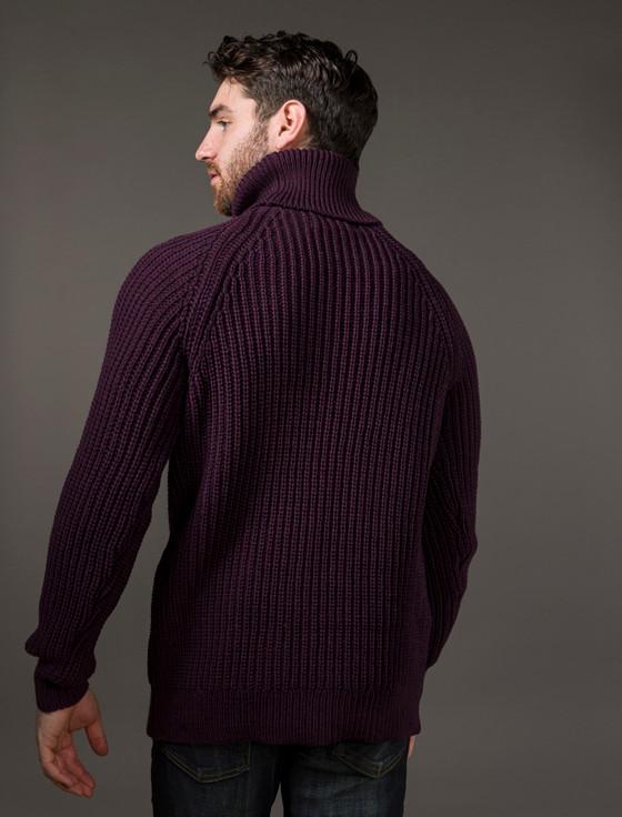 Aran Cashmere ‎Fisherman's Meri‎no Ribbed Turtleneck Sweater