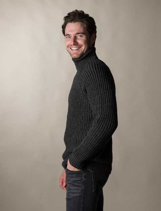 Aran Cashmere Fisherman's Merino Ribbed Turtleneck Sweater‎‎‎