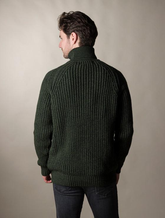 Aran Cashmere Fisherman's Merino Ribbed Turtleneck Sweater‎‎‎