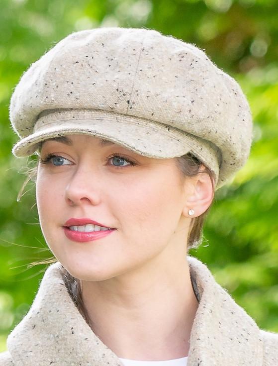 Aran Cashmere Handmade Ladies Yoko Tweed Hat - Oatmeal