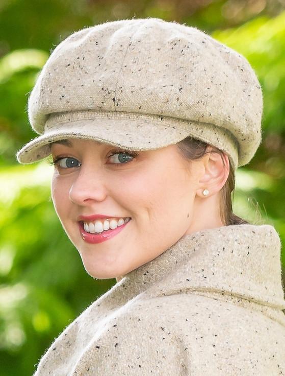 Aran Cashmere Handmade Ladies Yoko Tweed Hat - Oatmeal